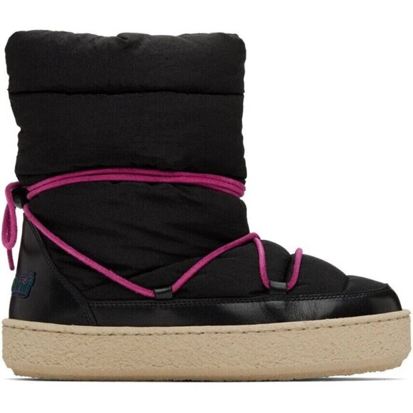 Isabel Marant Zenora Boots 37 US 6.5 Womens Black Fleece Lied $815 - Picture 1 of 14